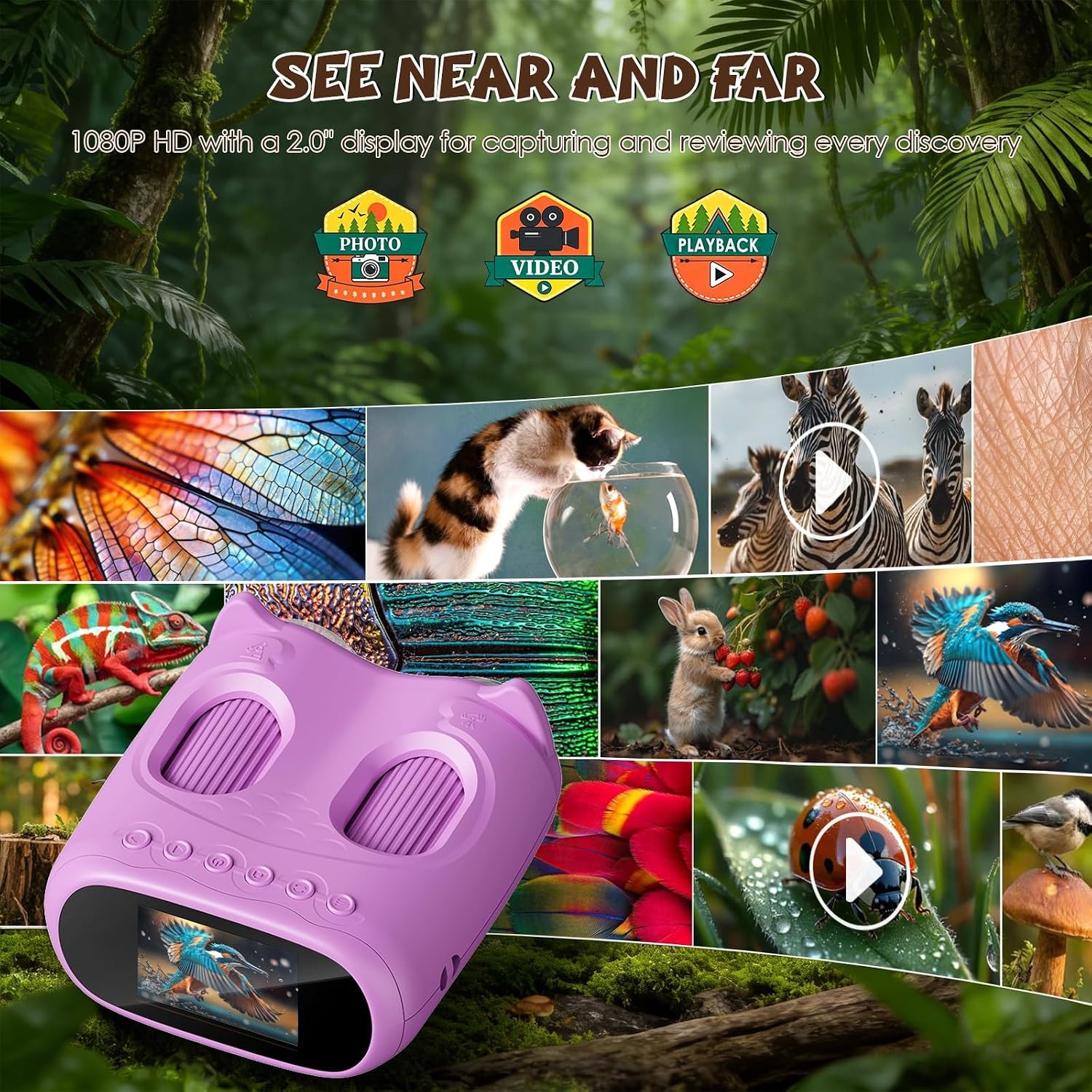 2-in-1 Kids Digital Microscope and Telescope