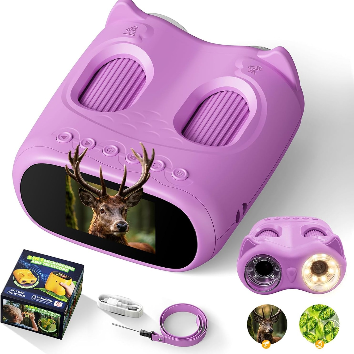 2-in-1 Kids Digital Microscope and Telescope