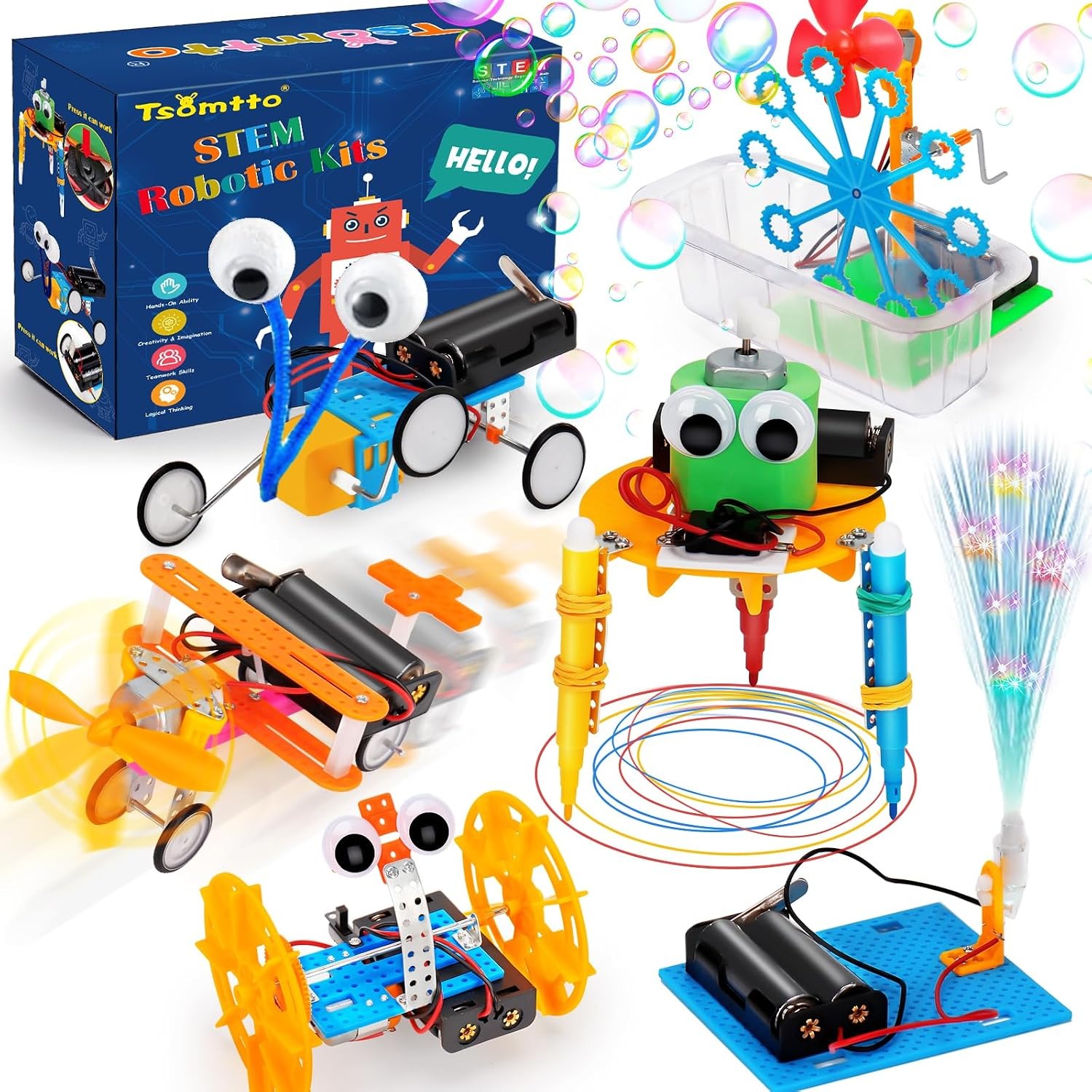 STEM Science Robotics Kit, 6 Build-It-Yourself Projects