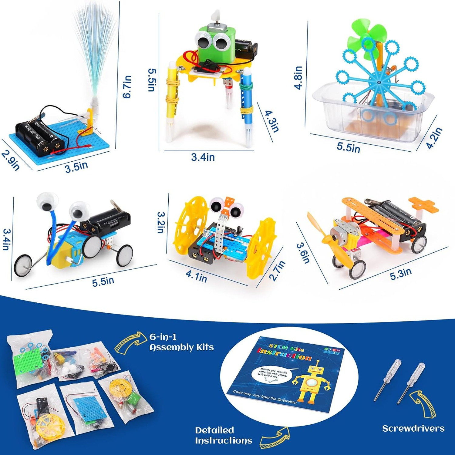 STEM Science Robotics Kit, 6 Build-It-Yourself Projects: image 2