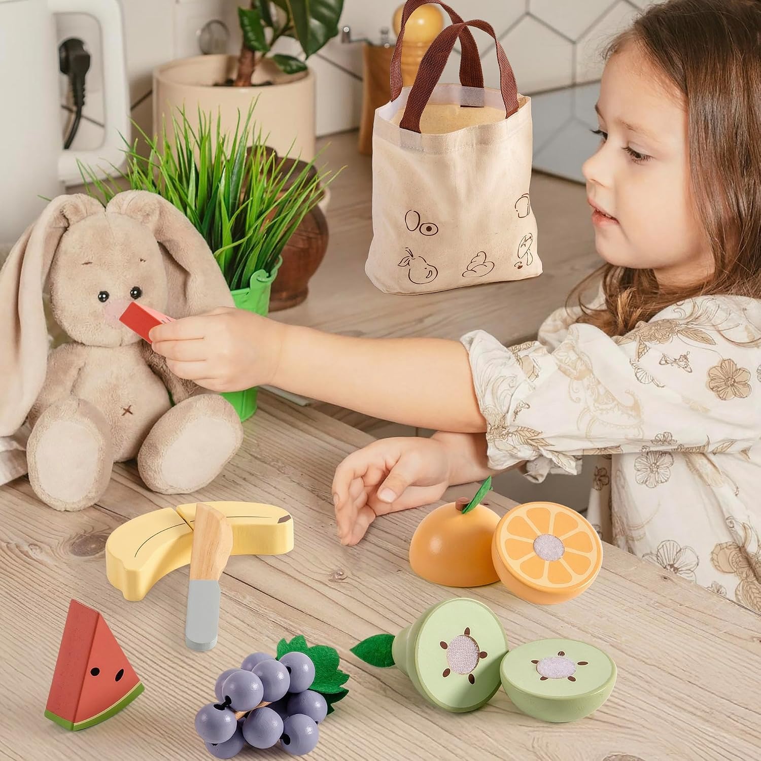 Wooden Cutting Fruit Set