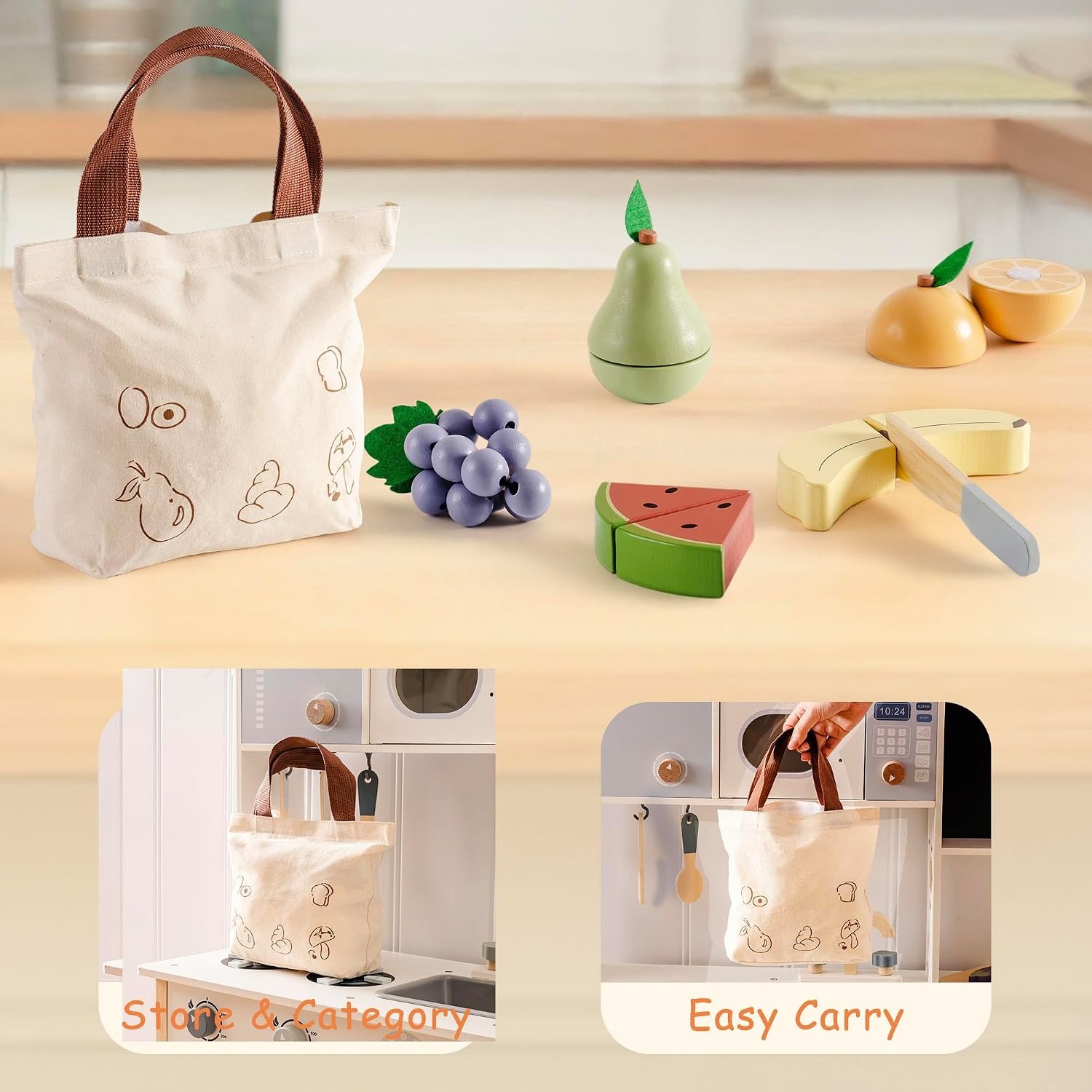 Wooden Cutting Fruit Set